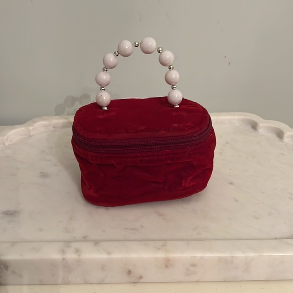 Vintage Burgundy Mini Girl Hand Bag - Picture 7 of 10